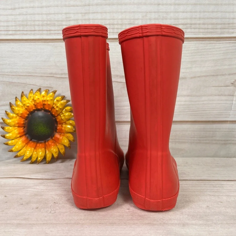 Hunter Kids First Classic Pink Waterproof Rubber Rain Boots Size 13 US 32 EU